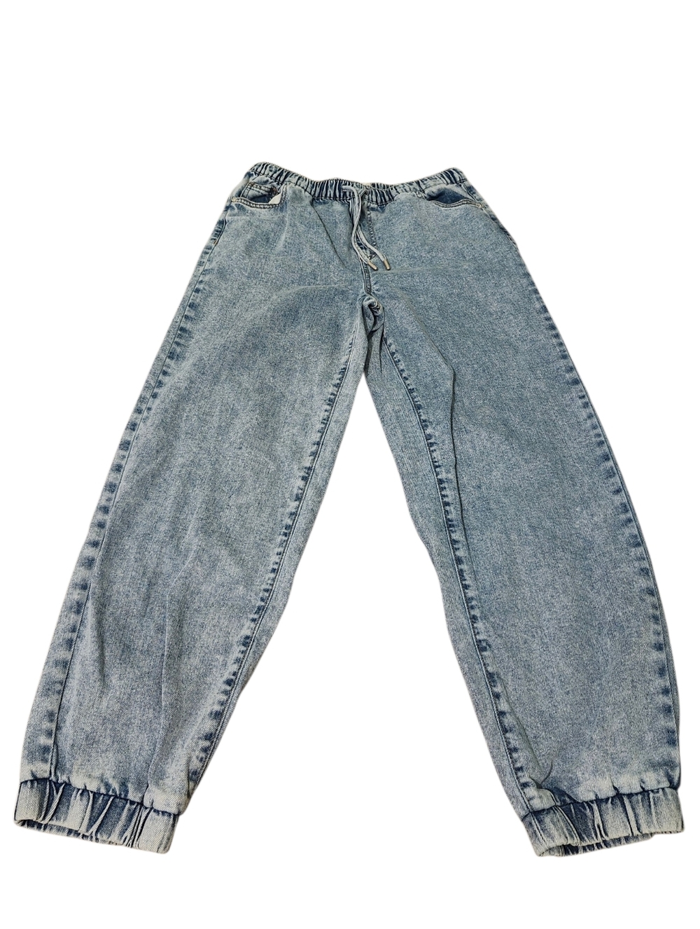 Oat Light Wash Drawstring Women's Jogger Jeans - 6 Cloud Luxe Denim